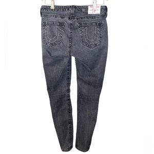 True Religion Skinny Stretch Denim Jeans W702077F68 Black Rinse Woman’s Size 31